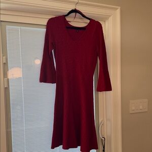 Roz & Ali Deep Red Long Sleeve Dress